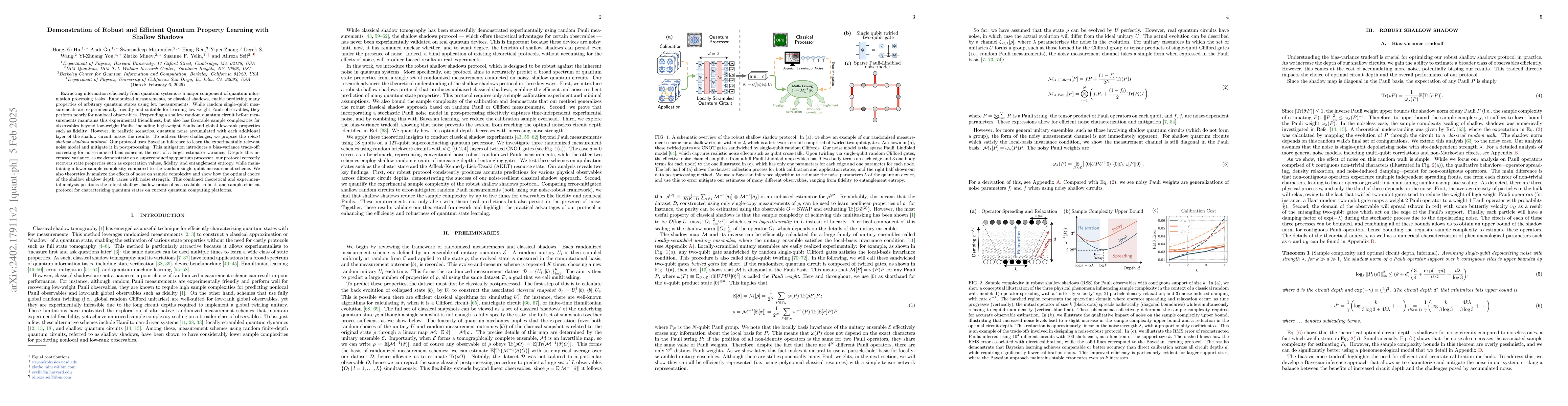 Thumbnail for Demonstration of Robust and Efficient Quantum Property Learning with
  Shallow Shadows