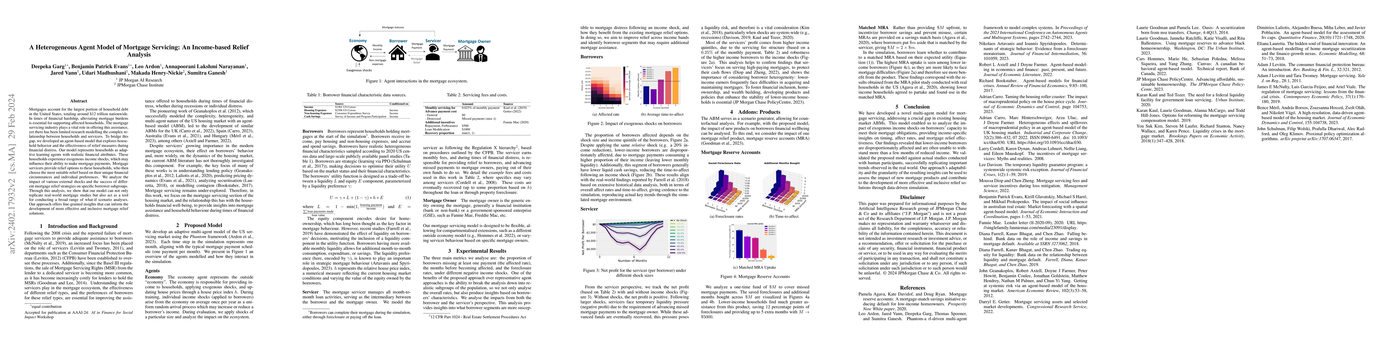 Thumbnail for A Heterogeneous Agent Model of Mortgage Servicing: An Income-based
  Relief Analysis