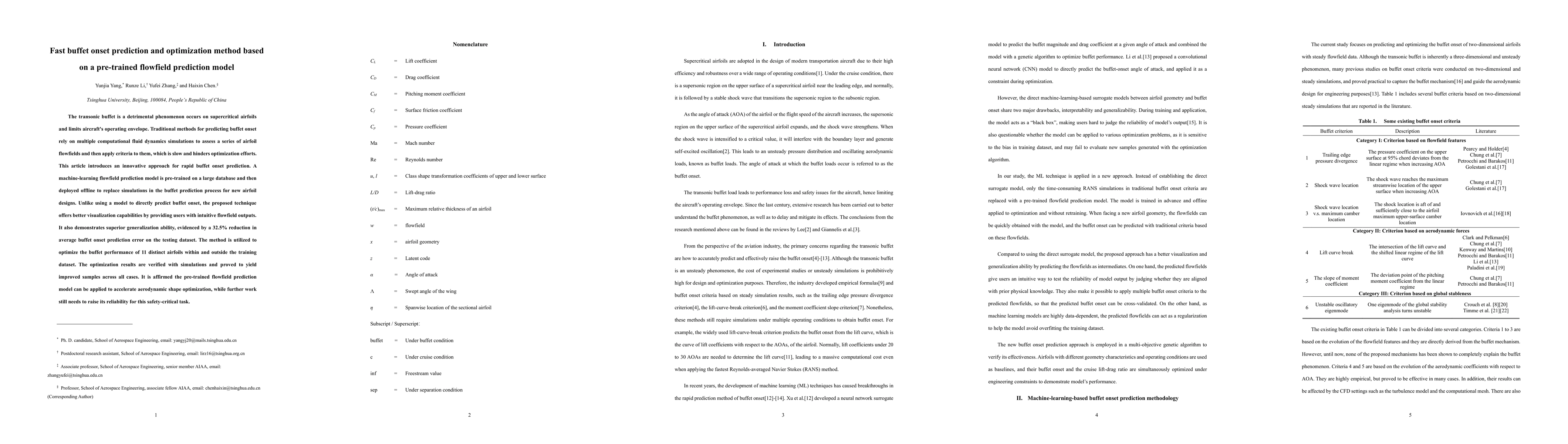 Thumbnail for Fast buffet onset prediction and optimization method based on a
  pre-trained flowfield prediction model