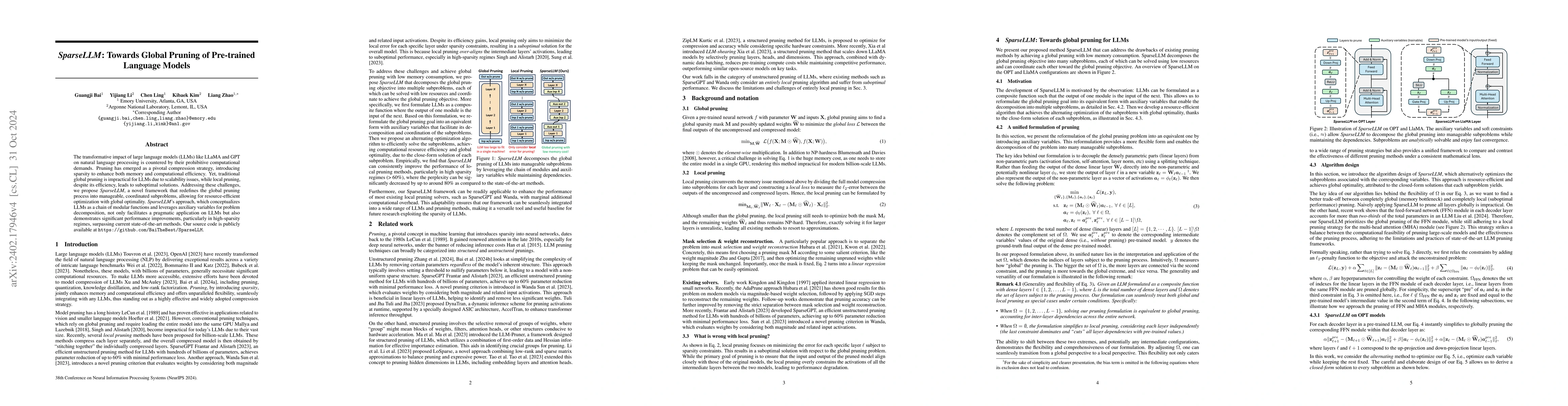 Thumbnail for SparseLLM: Towards Global Pruning for Pre-trained Language Models