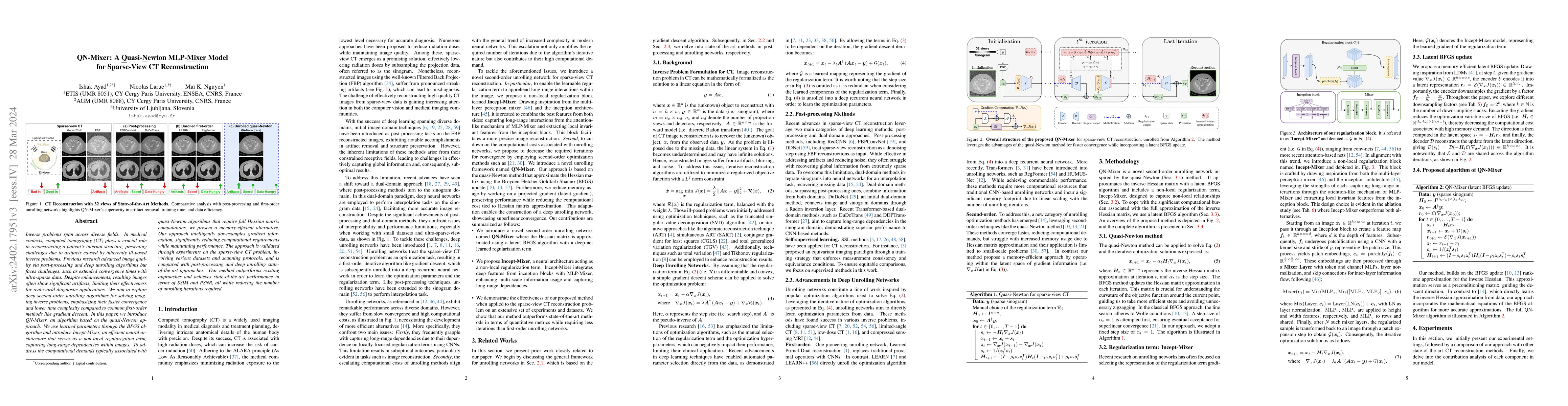 Thumbnail for QN-Mixer: A Quasi-Newton MLP-Mixer Model for Sparse-View CT
  Reconstruction