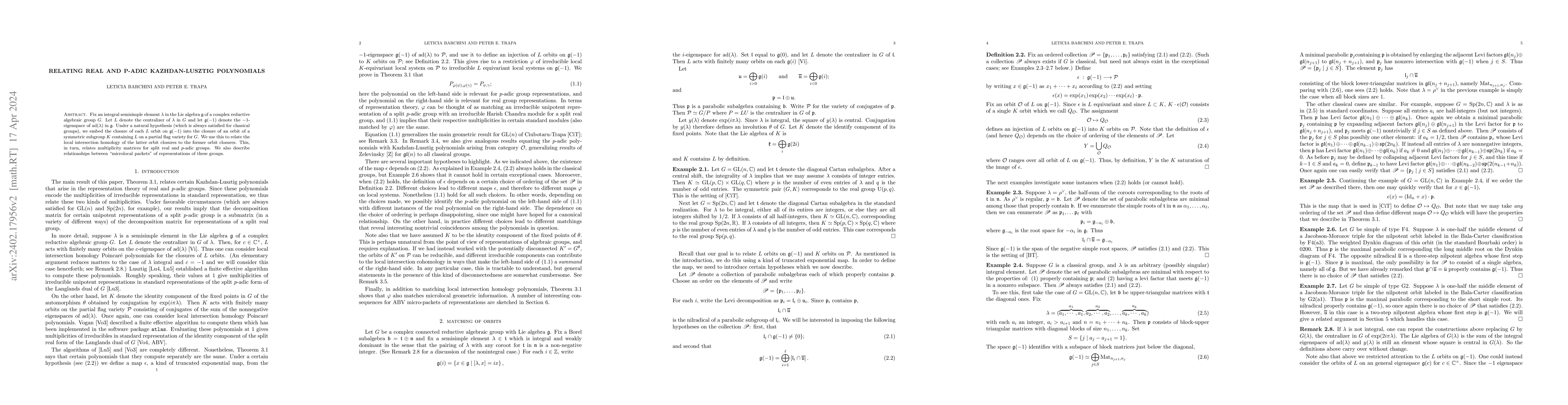 Thumbnail for Relating Real and P-adic Kazhdan-Lusztig Polynomials