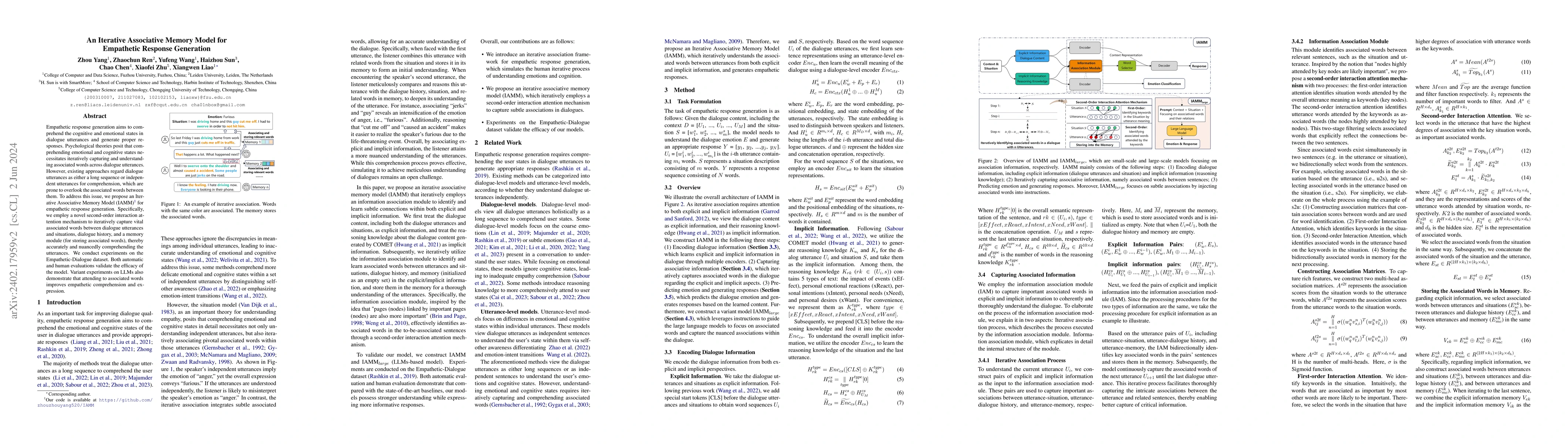 Thumbnail for An Iterative Associative Memory Model for Empathetic Response Generation
