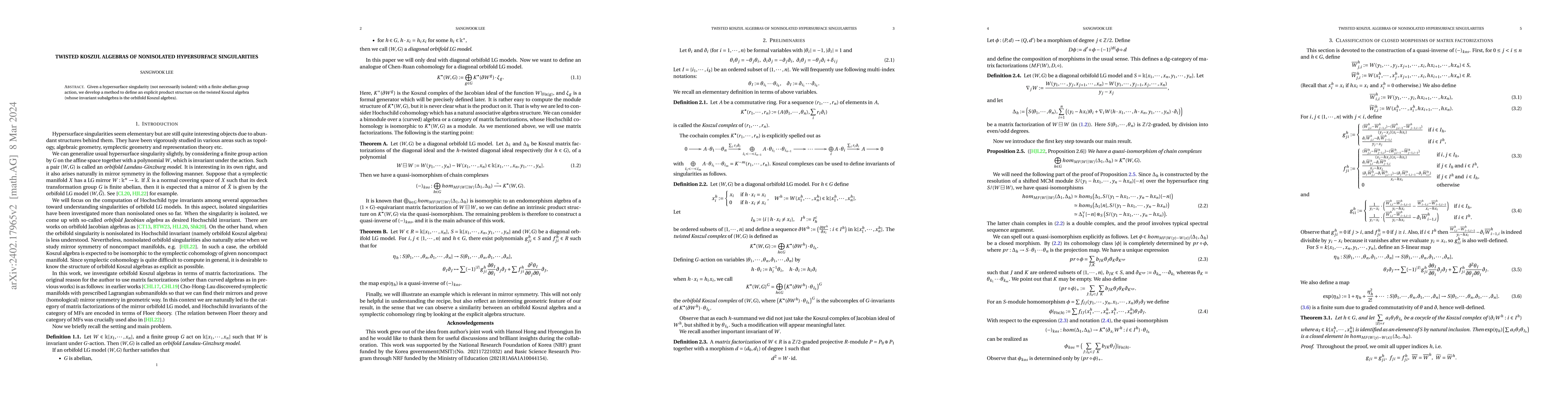 Thumbnail for Twisted Koszul algebras of nonisolated hypersurface singularities
