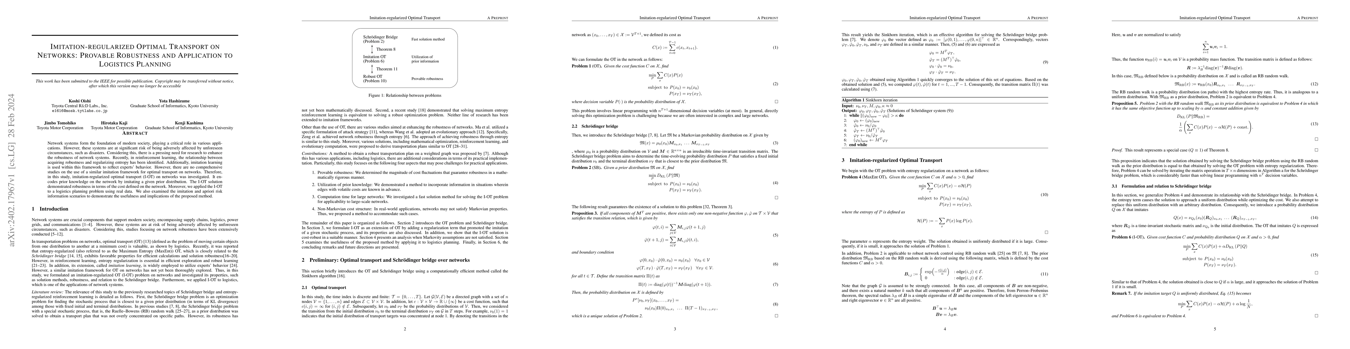 Thumbnail for Imitation-regularized Optimal Transport on Networks: Provable Robustness
  and Application to Logistics Planning