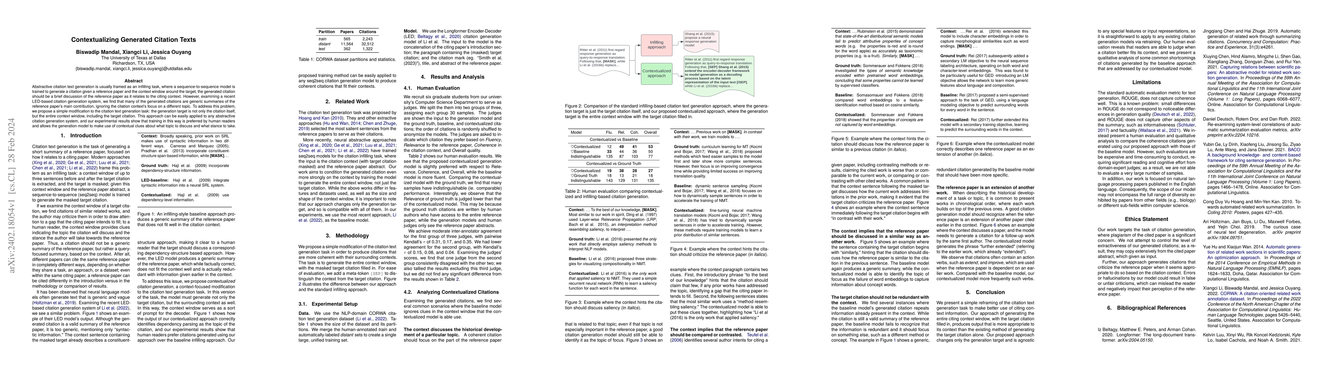 Thumbnail for Contextualizing Generated Citation Texts