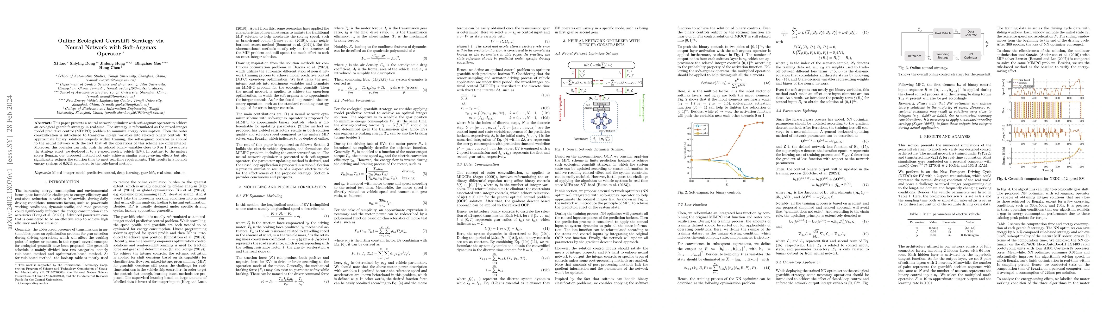 Thumbnail for Online Ecological Gearshift Strategy via Neural Network with Soft-Argmax
  Operator