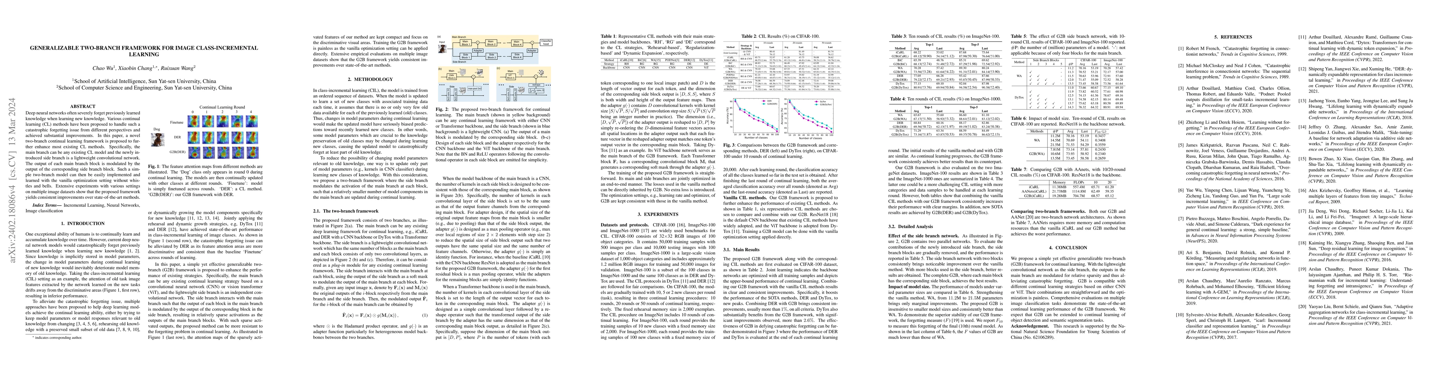 Thumbnail for Generalizable Two-Branch Framework for Image Class-Incremental Learning