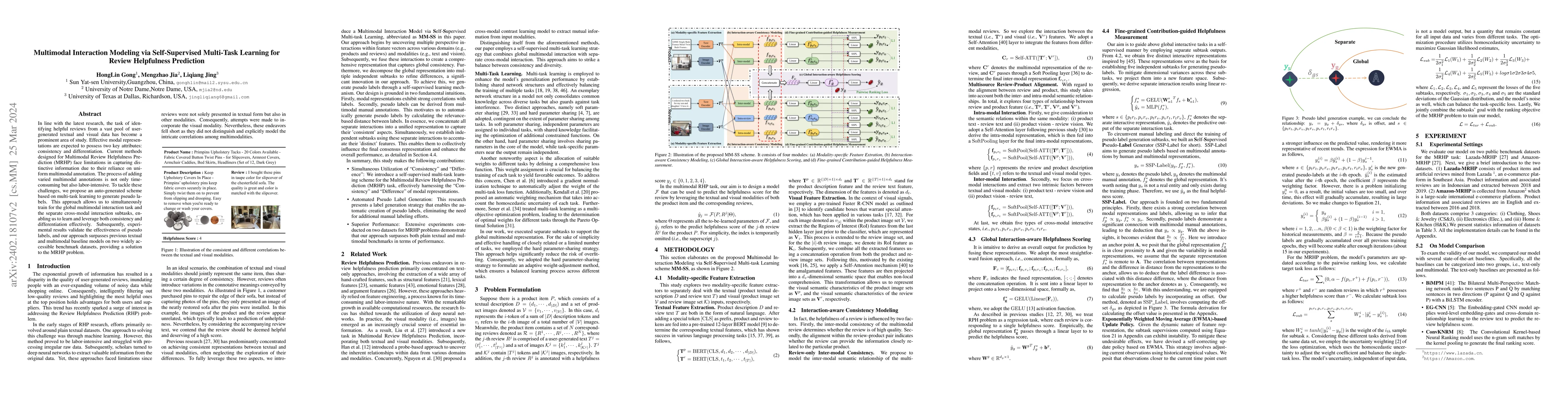 Thumbnail for Multimodal Interaction Modeling via Self-Supervised Multi-Task Learning
  for Review Helpfulness Prediction