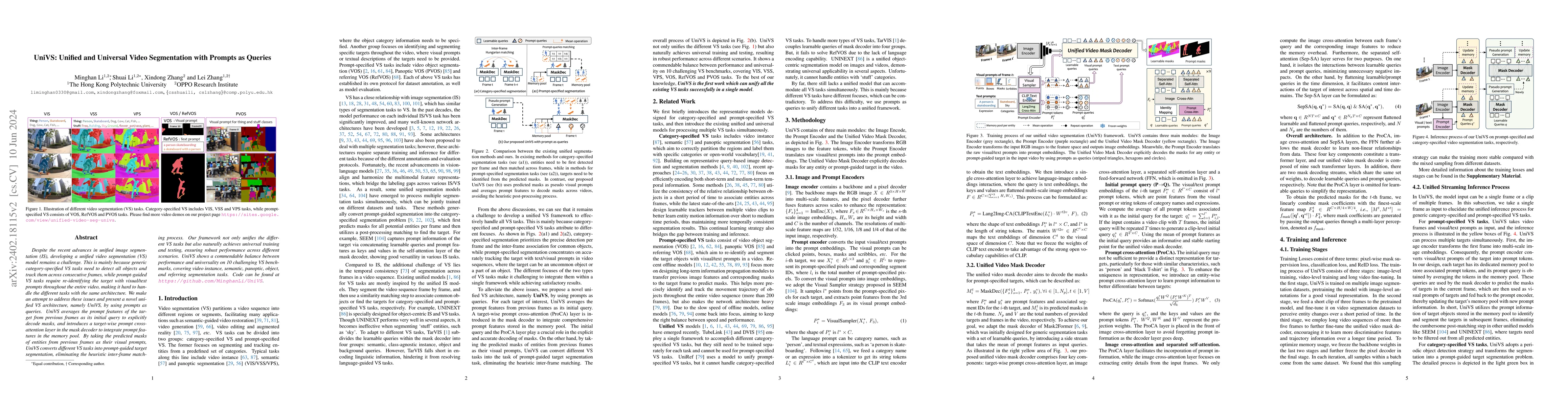 Thumbnail for UniVS: Unified and Universal Video Segmentation with Prompts as Queries