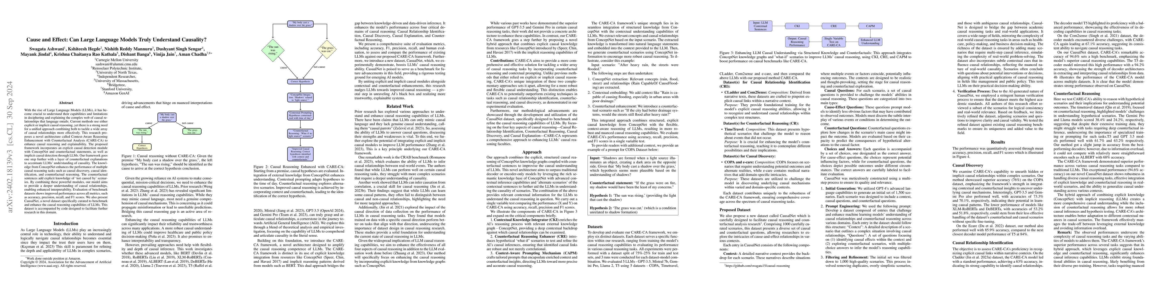 Thumbnail for Cause and Effect: Can Large Language Models Truly Understand Causality?