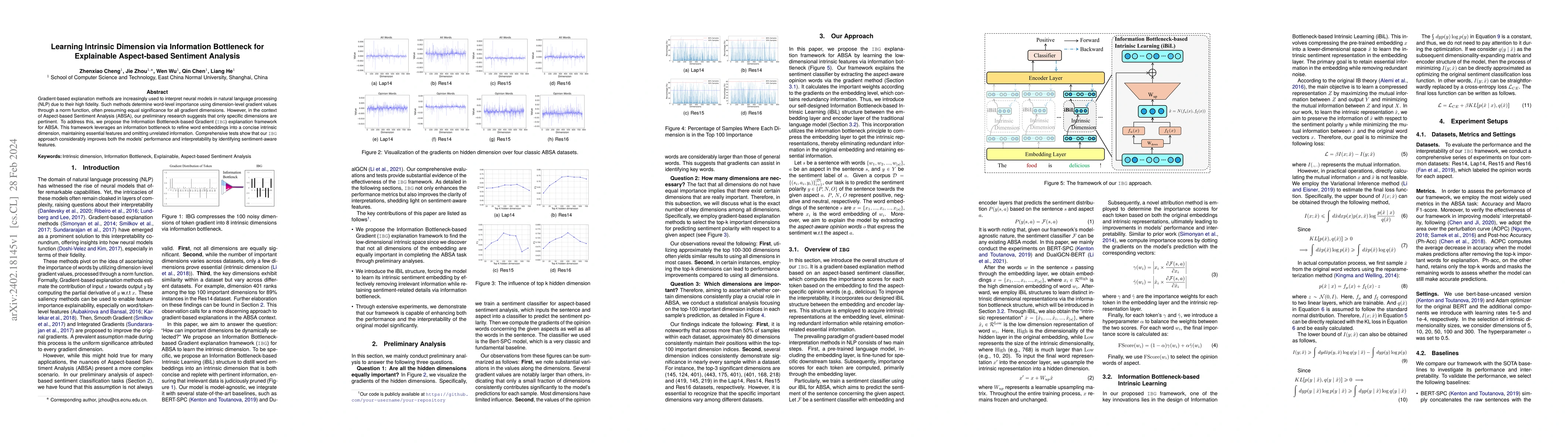 Thumbnail for Learning Intrinsic Dimension via Information Bottleneck for Explainable
  Aspect-based Sentiment Analysis