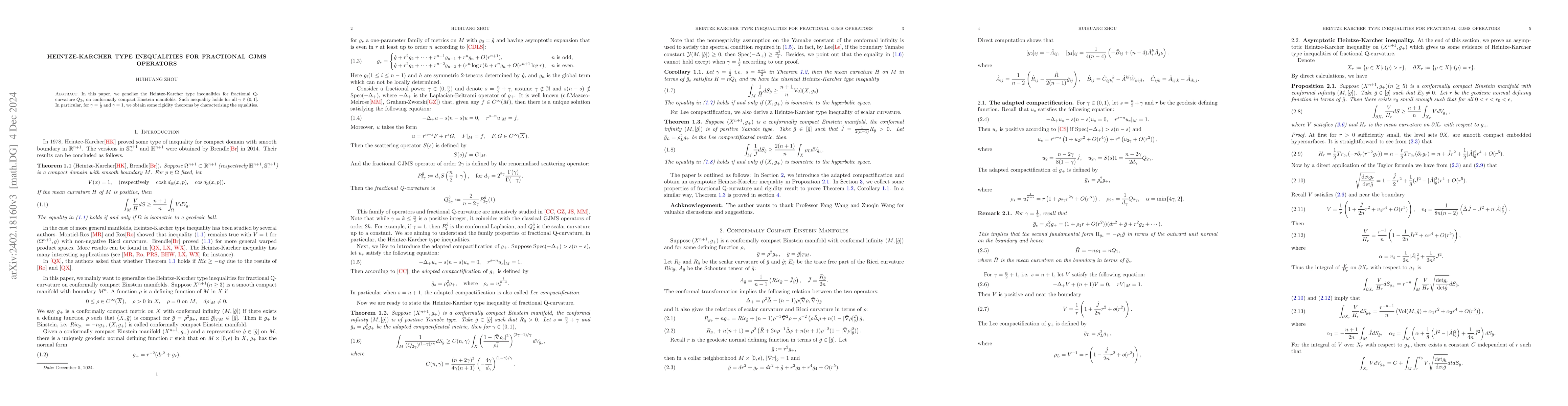 Thumbnail for Heintze-Karcher Type Inequalities for Fractional GJMS Operators