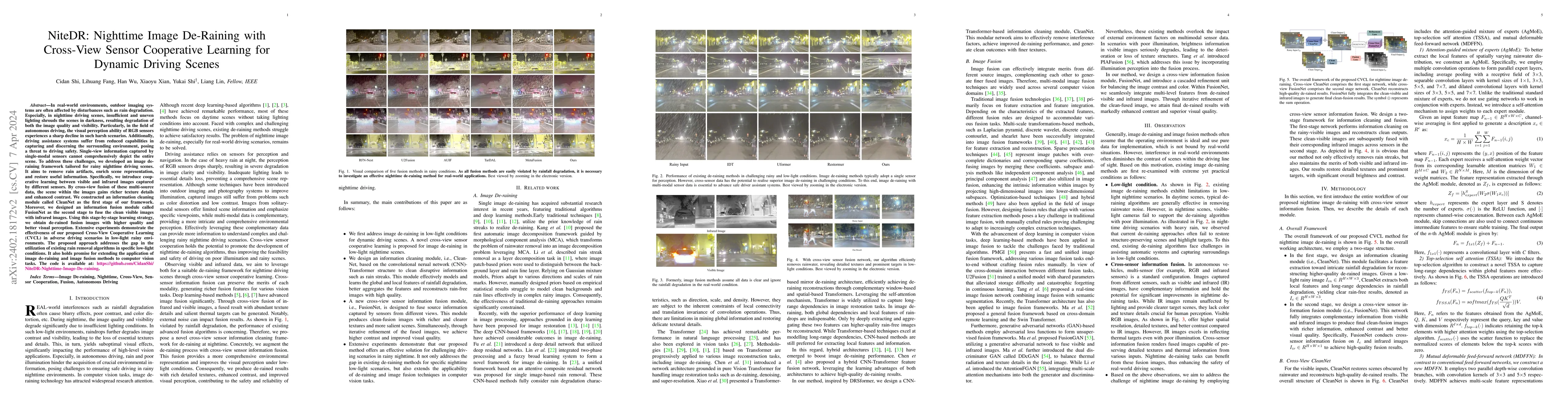 Thumbnail for NiteDR: Nighttime Image De-Raining with Cross-View Sensor Cooperative
  Learning for Dynamic Driving Scenes