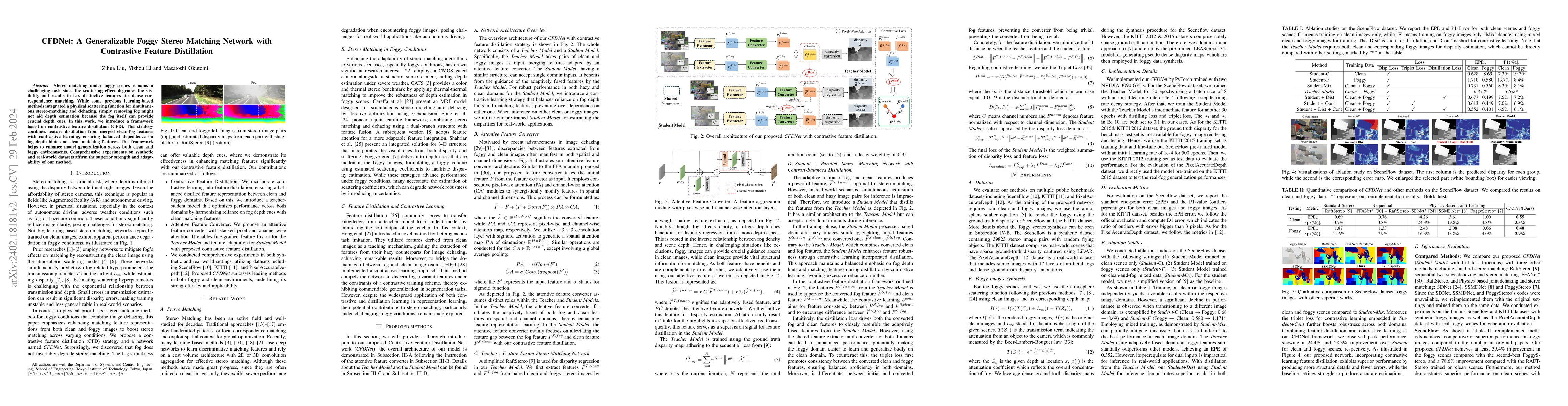 Thumbnail for CFDNet: A Generalizable Foggy Stereo Matching Network with Contrastive
  Feature Distillation