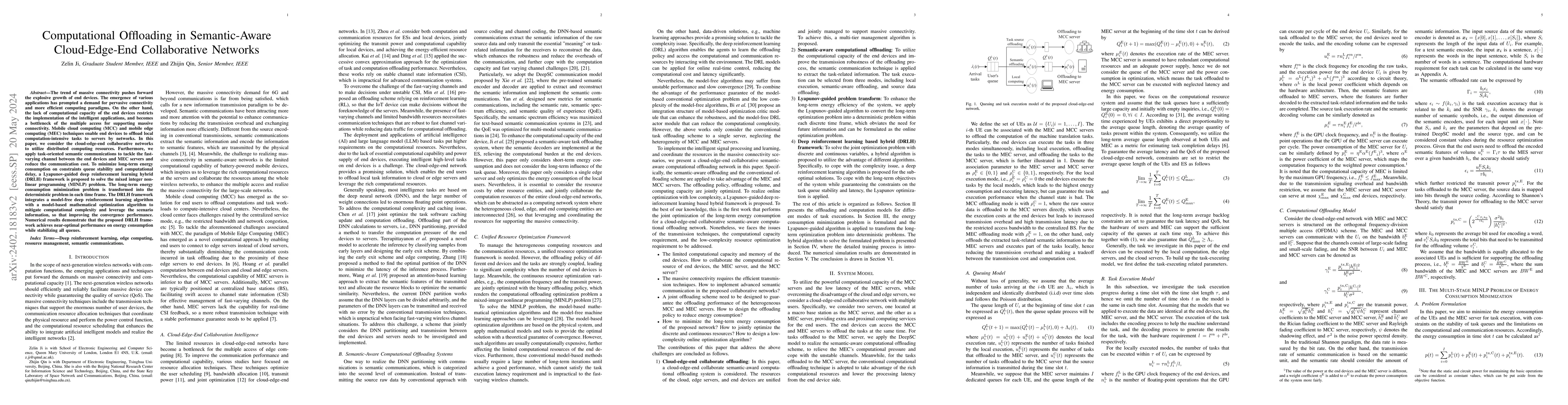 Thumbnail for Computational Offloading in Semantic-Aware Cloud-Edge-End Collaborative
  Networks