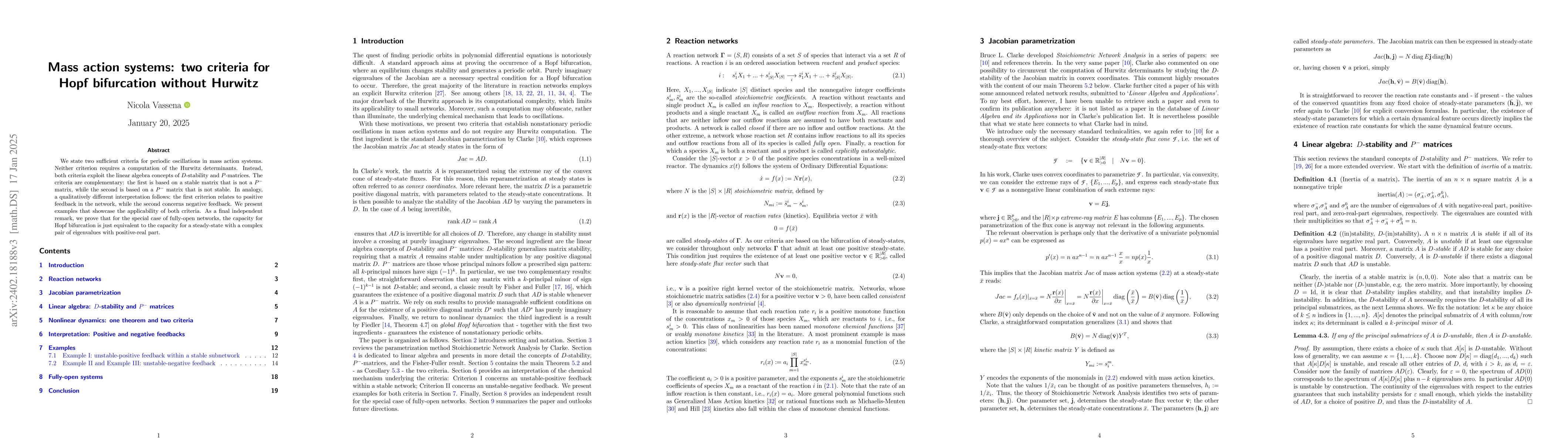 Thumbnail for Mass action systems: two criteria for Hopf bifurcation without Hurwitz