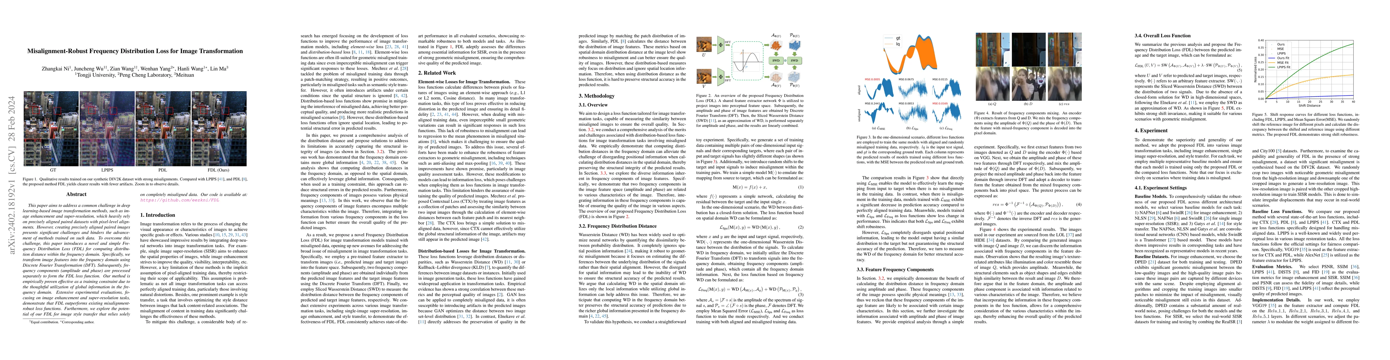 Thumbnail for Misalignment-Robust Frequency Distribution Loss for Image Transformation