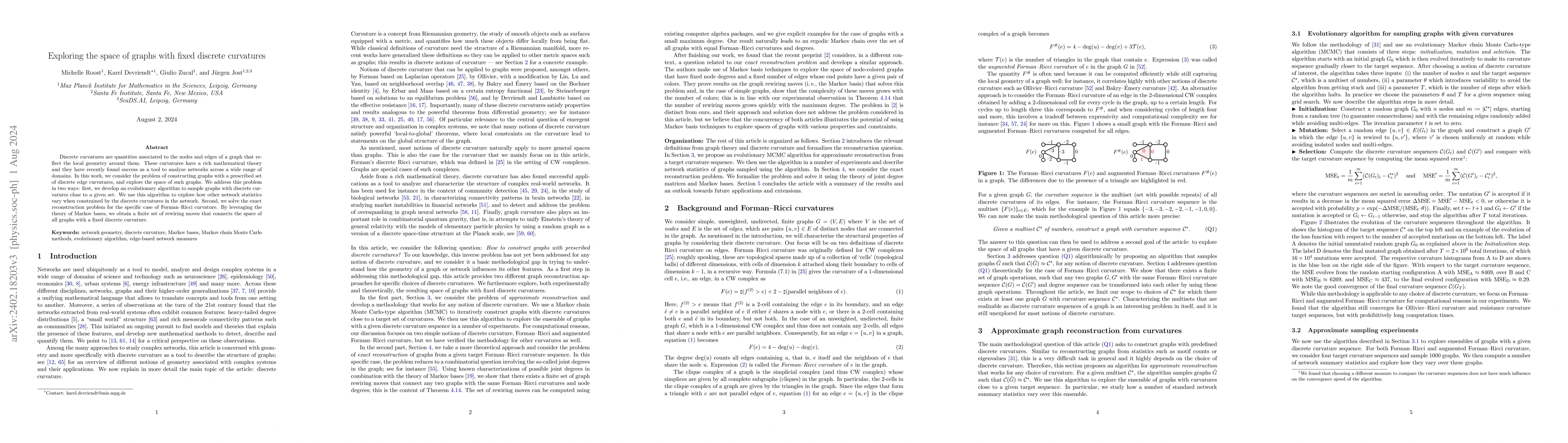 Thumbnail for Exploring the space of graphs with fixed discrete curvatures