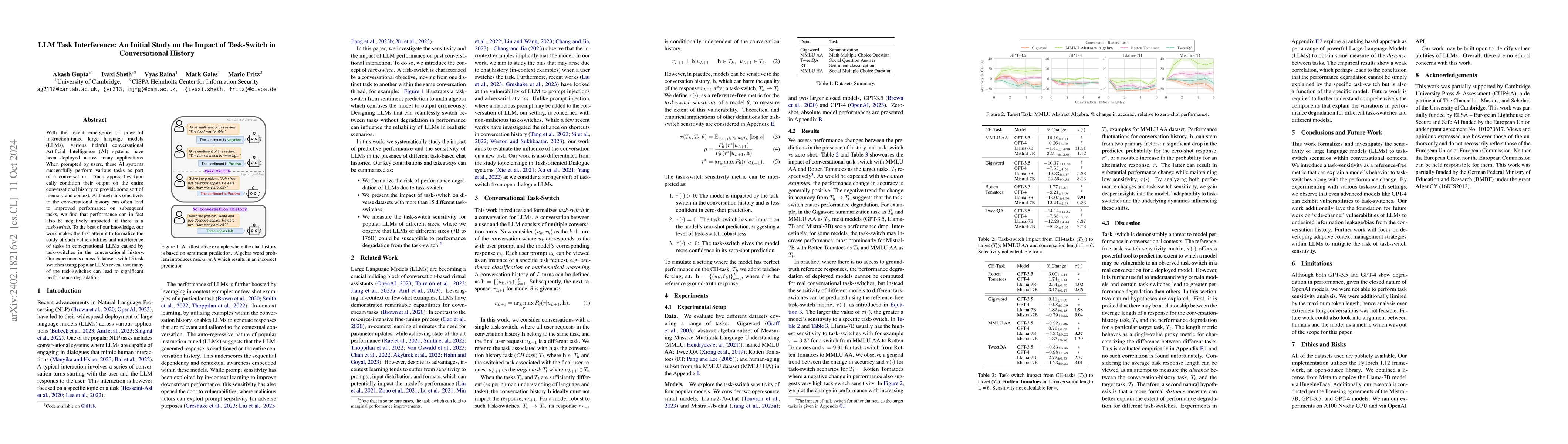 Thumbnail for LLM Task Interference: An Initial Study on the Impact of Task-Switch in
  Conversational History