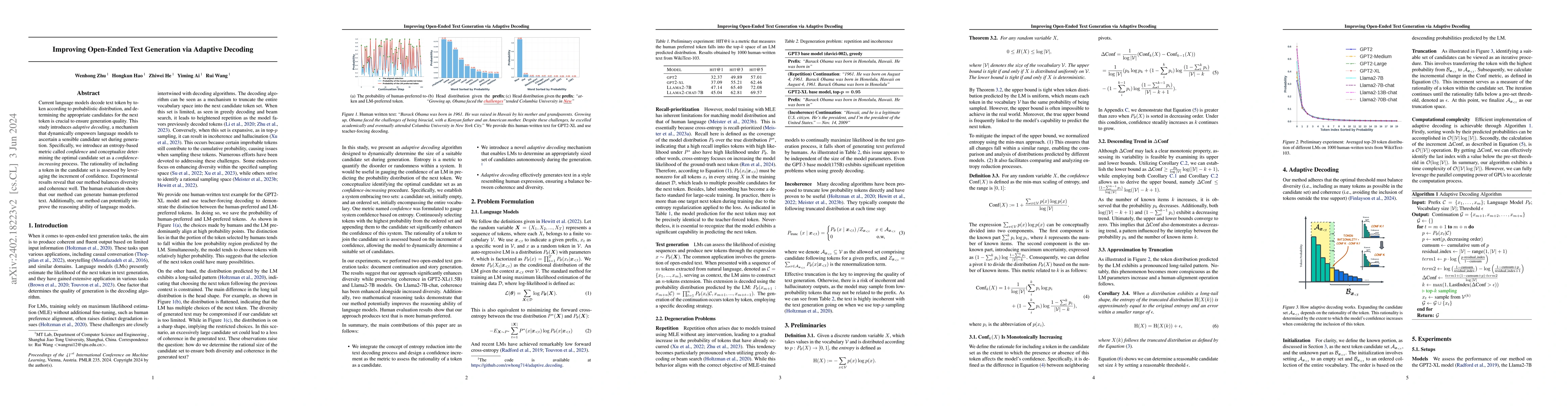 Thumbnail for Improving Open-Ended Text Generation via Adaptive Decoding