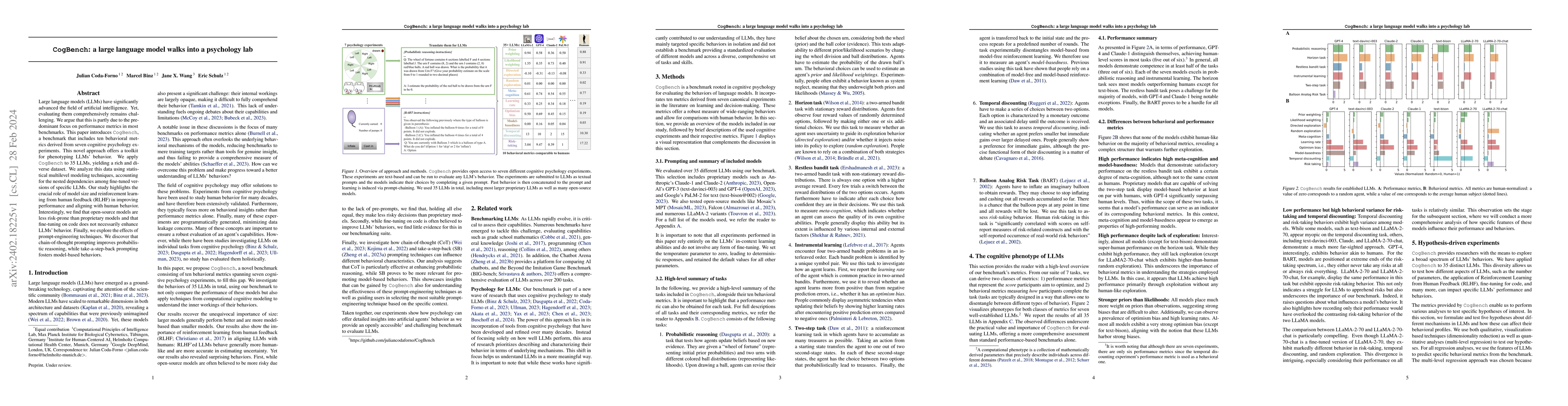 Thumbnail for CogBench: a large language model walks into a psychology lab