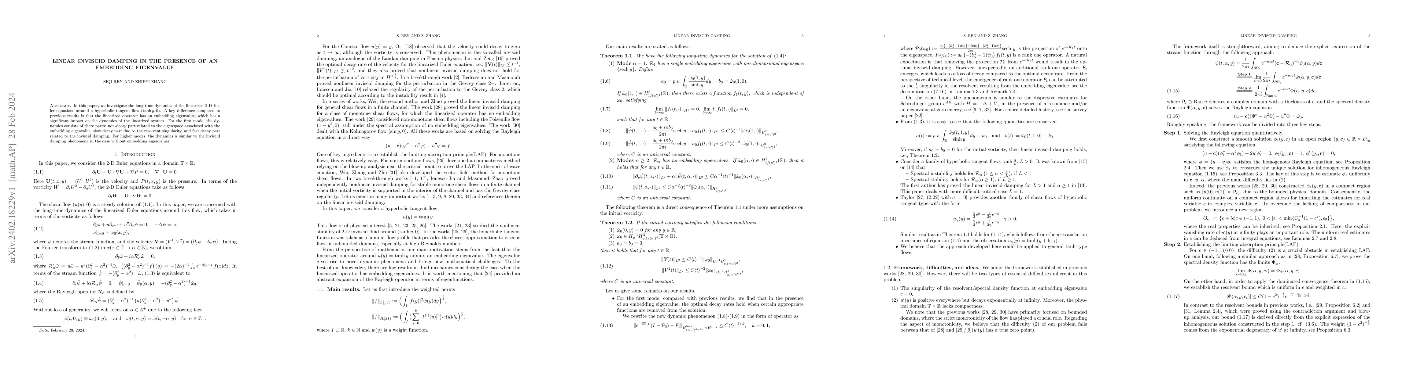 Thumbnail for Linear inviscid damping in the presence of an embedding eigenvalue