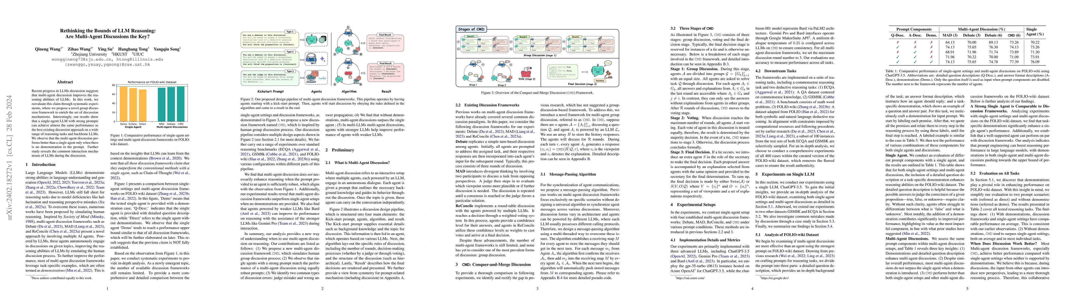 Thumbnail for Rethinking the Bounds of LLM Reasoning: Are Multi-Agent Discussions the
  Key?
