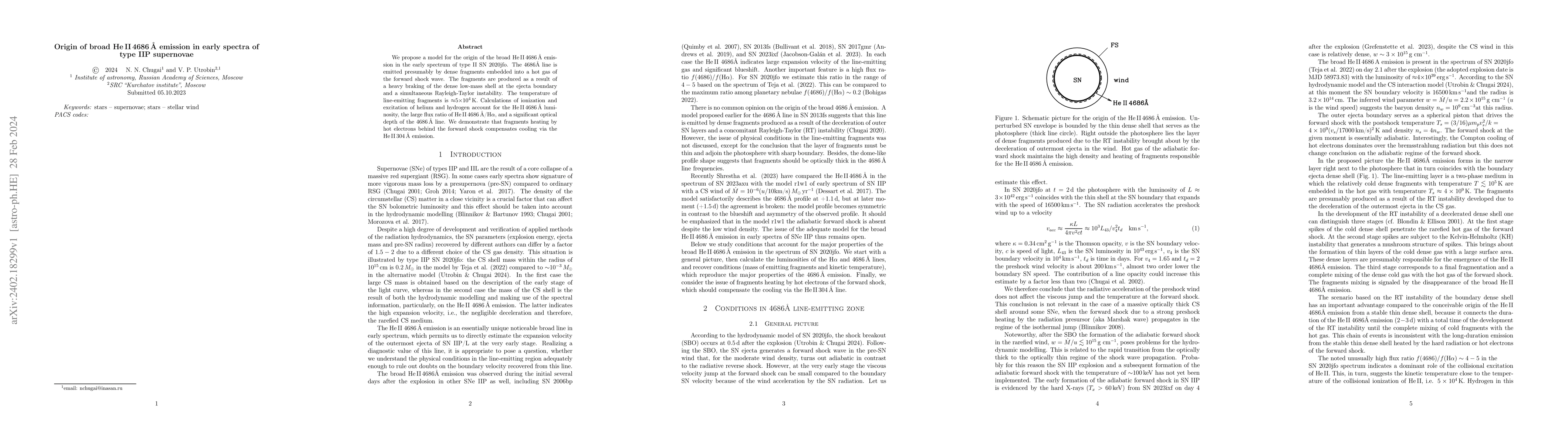 Thumbnail for Origin of broad He II 4686\AA\ emission in early spectra of type IIP
  supernovae