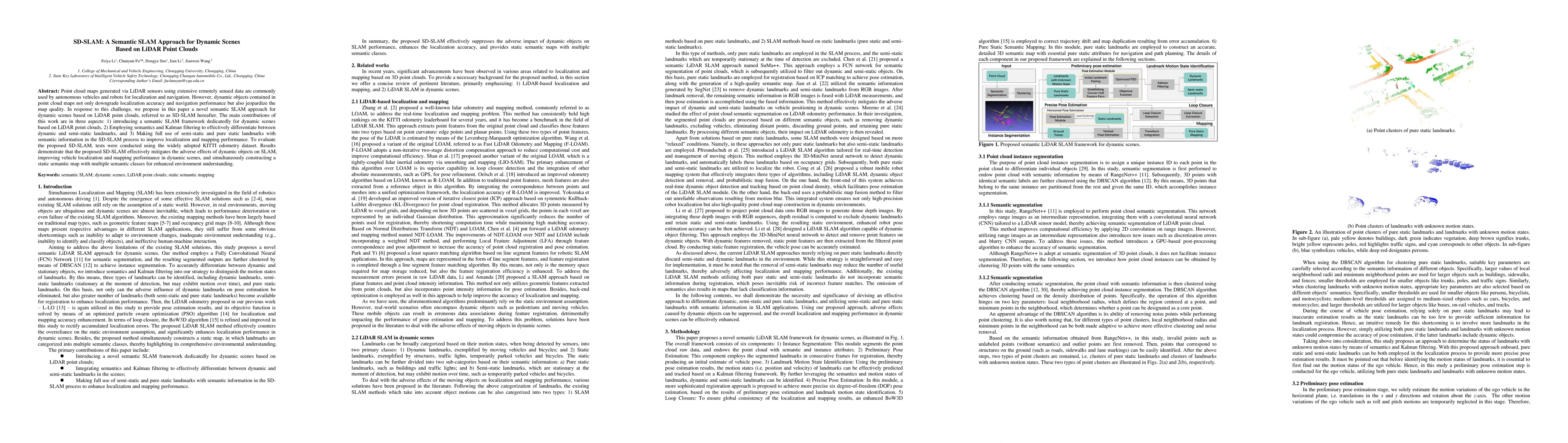 Thumbnail for SD-SLAM: A Semantic SLAM Approach for Dynamic Scenes Based on LiDAR
  Point Clouds