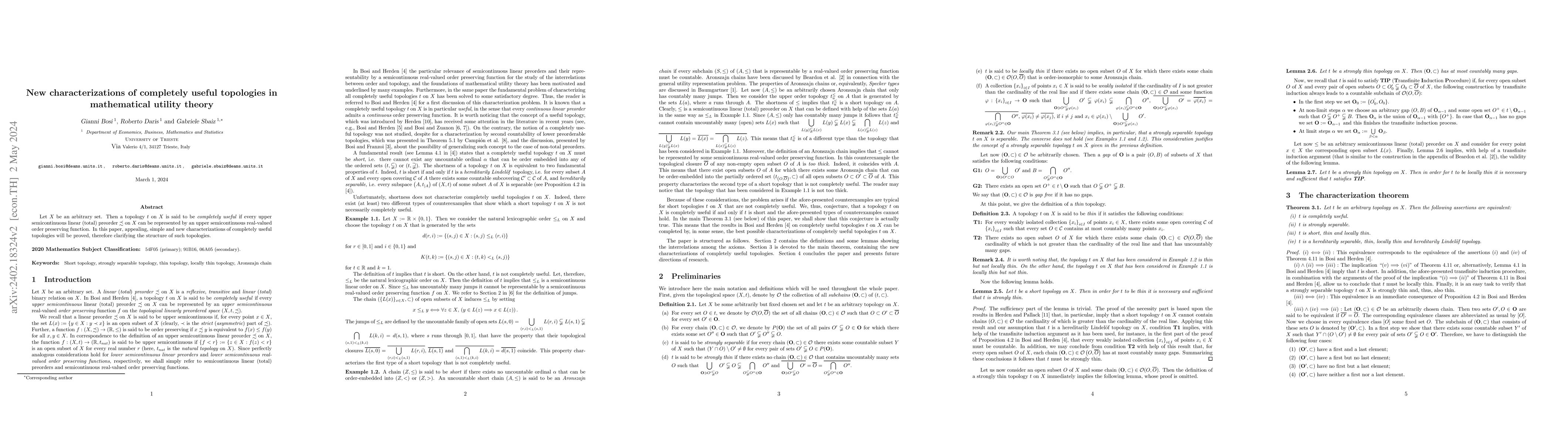 Thumbnail for New characterizations of completely useful topologies in mathematical
  utility theory
