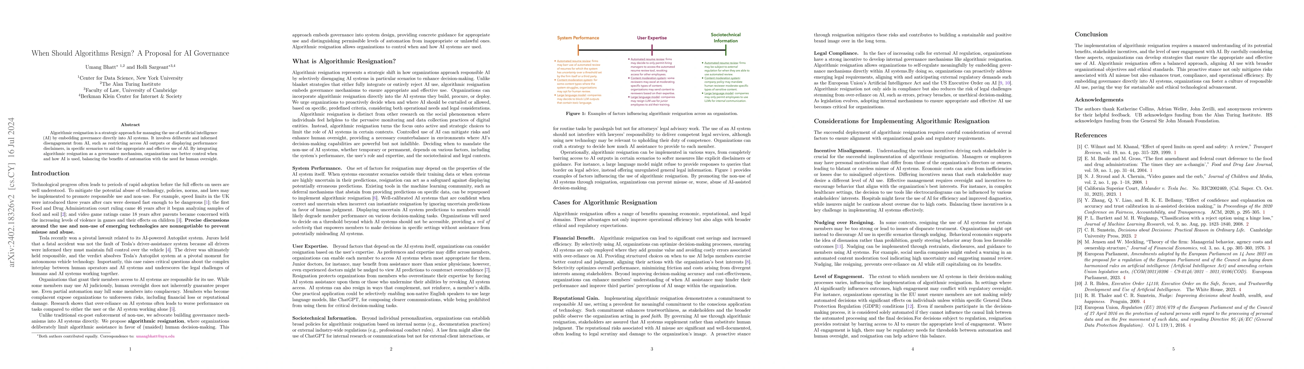 Thumbnail for When Should Algorithms Resign? A Proposal for AI Governance