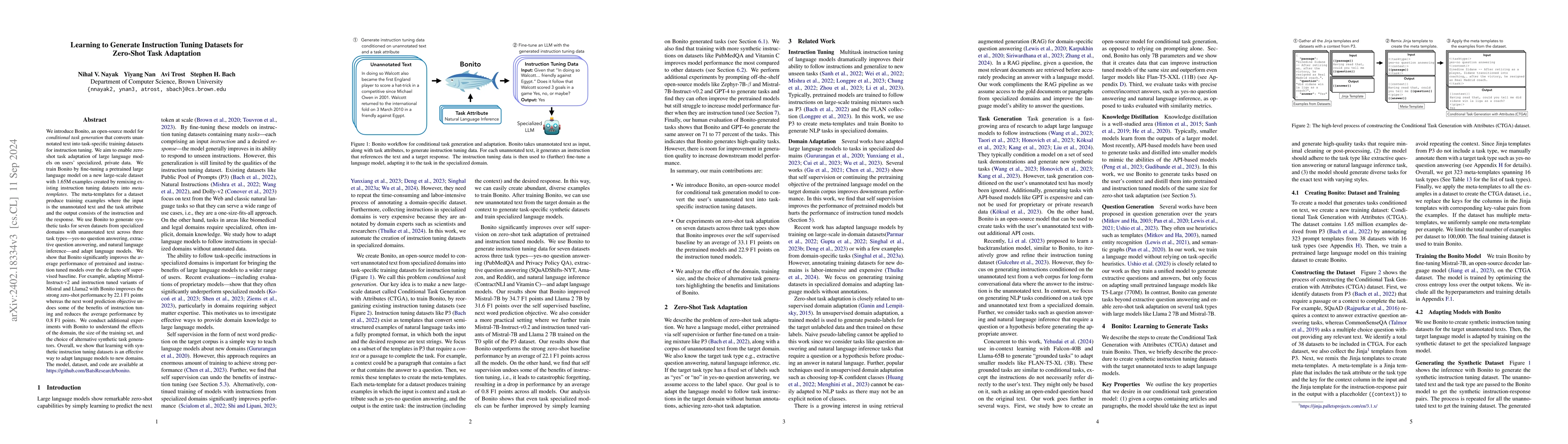 Thumbnail for Learning to Generate Instruction Tuning Datasets for Zero-Shot Task
  Adaptation