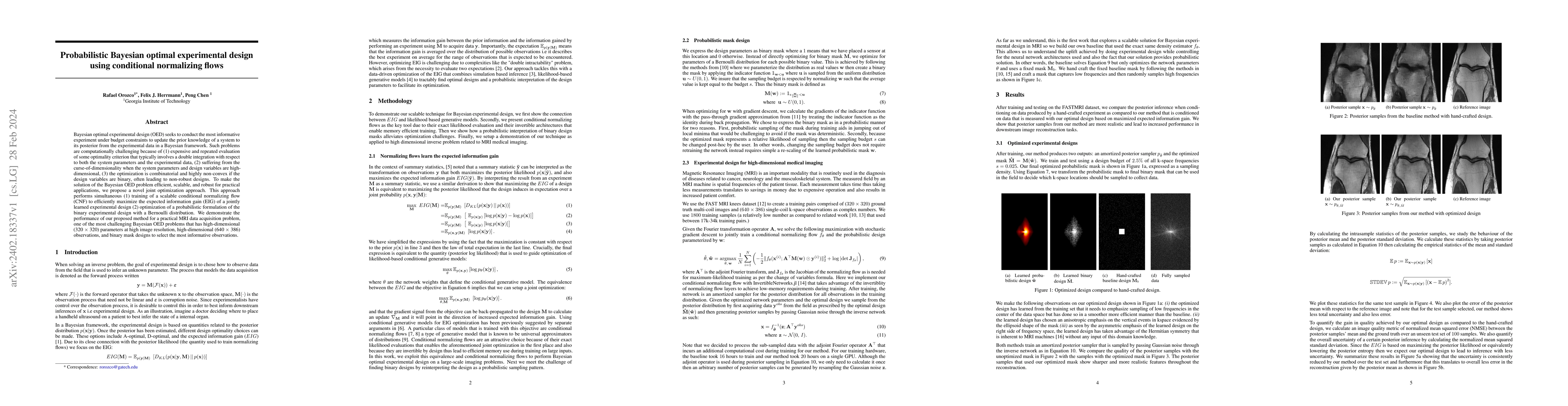 Thumbnail for Probabilistic Bayesian optimal experimental design using conditional
  normalizing flows