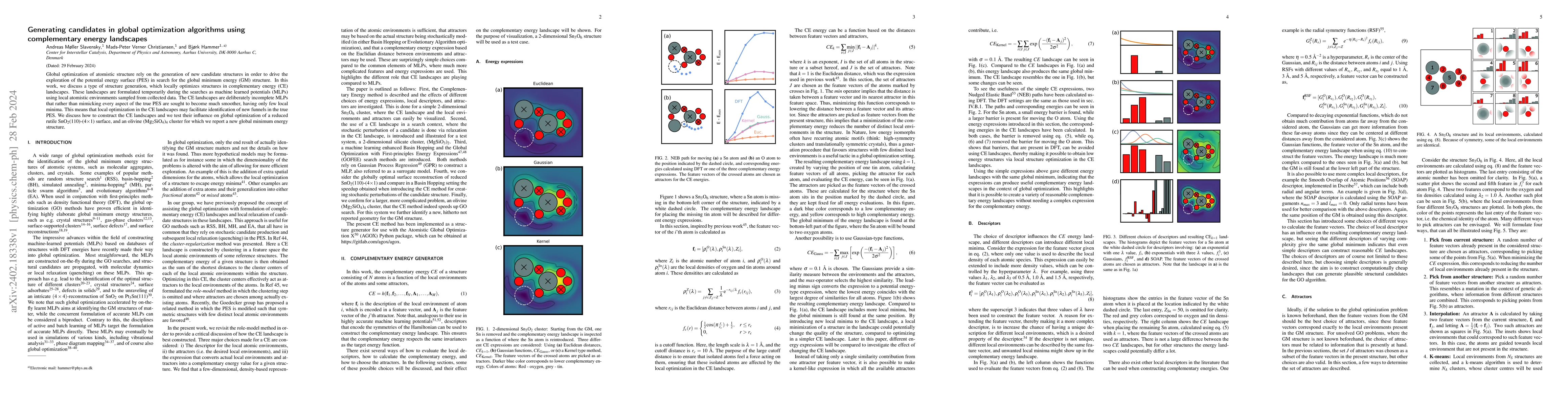 Thumbnail for Generating candidates in global optimization algorithms using
  complementary energy landscapes