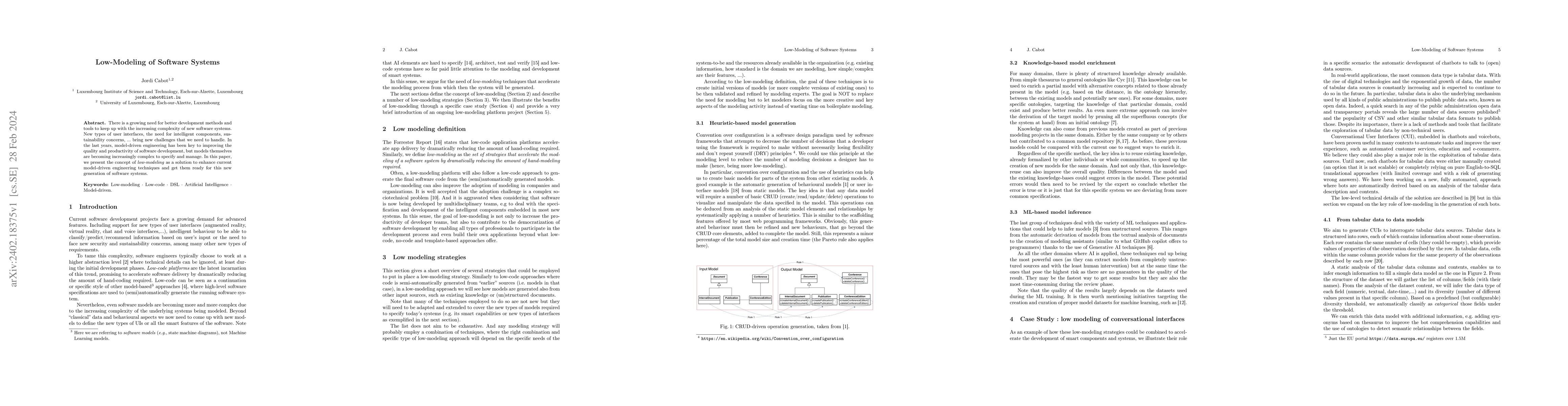 Thumbnail for Low-Modeling of Software Systems