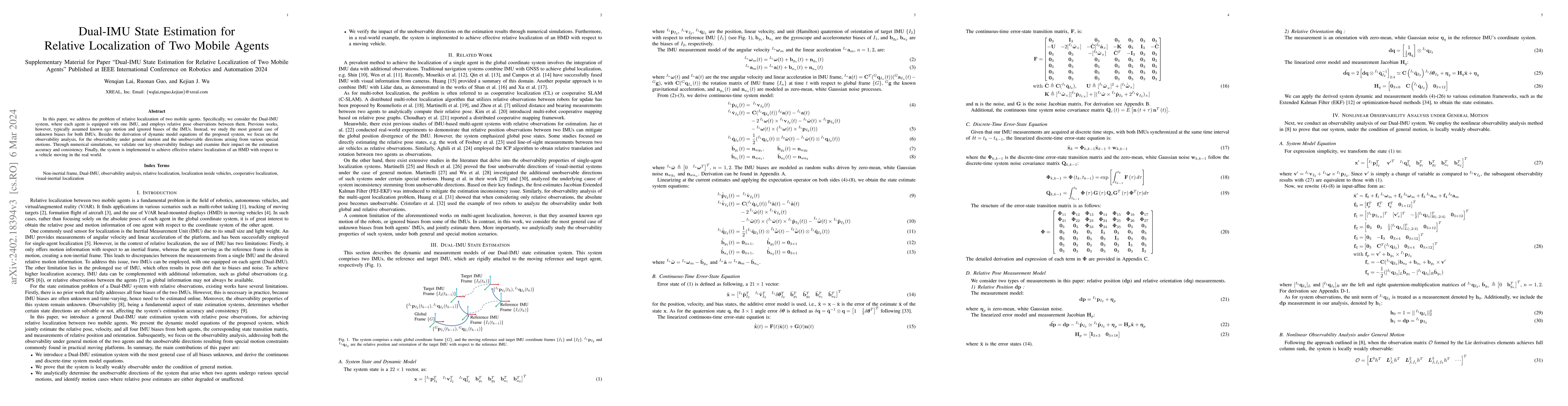 Thumbnail for Dual-IMU State Estimation for Relative Localization of Two Mobile Agents