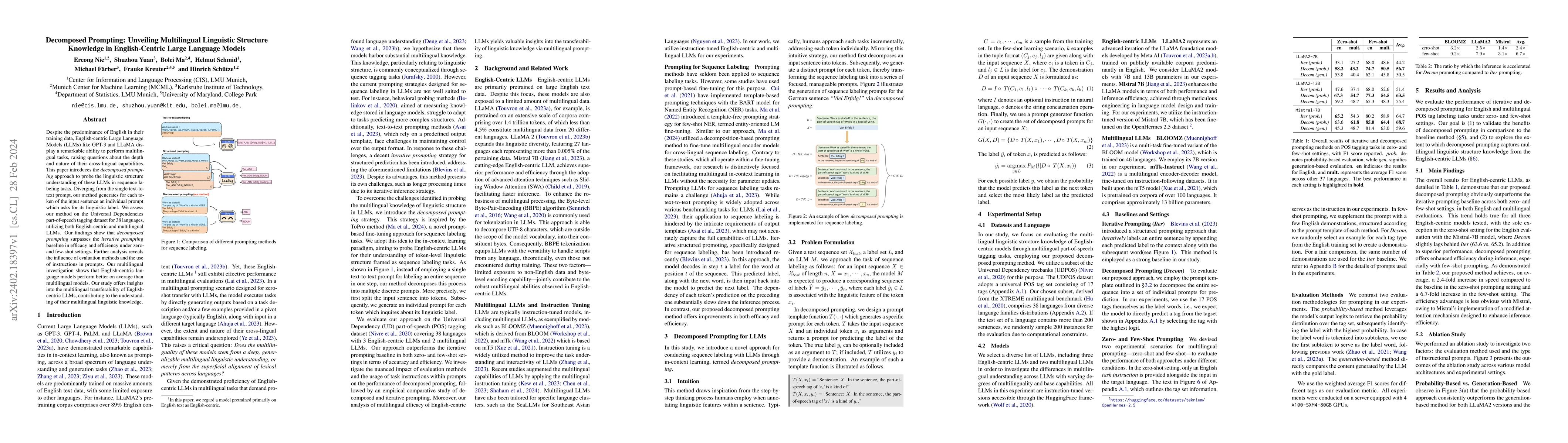 Thumbnail for Decomposed Prompting: Unveiling Multilingual Linguistic Structure
  Knowledge in English-Centric Large Language Models