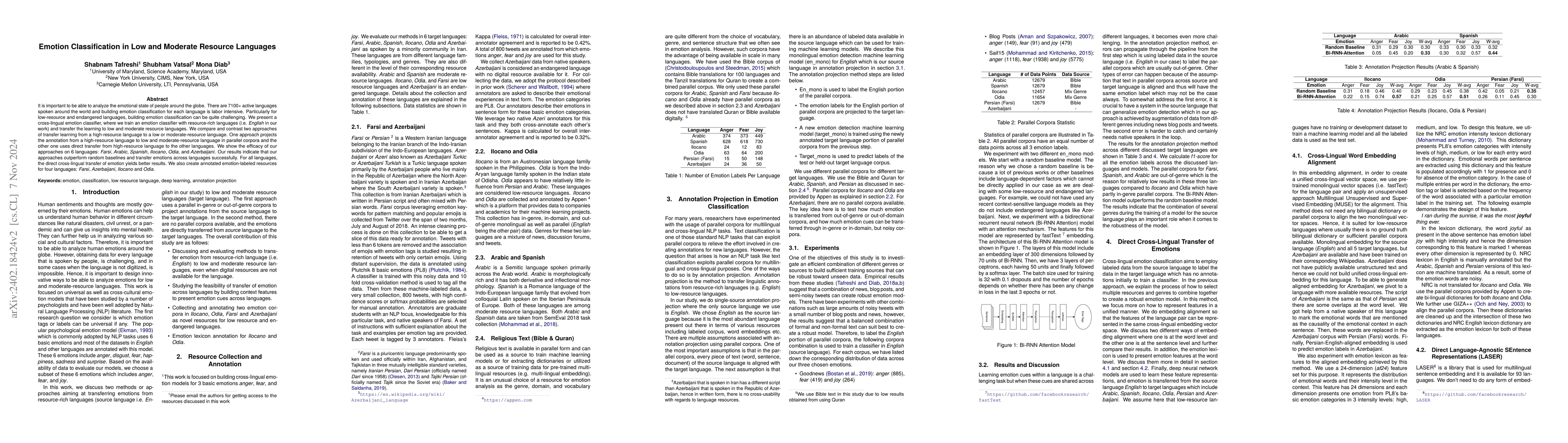 Thumbnail for Emotion Classification in Low and Moderate Resource Languages