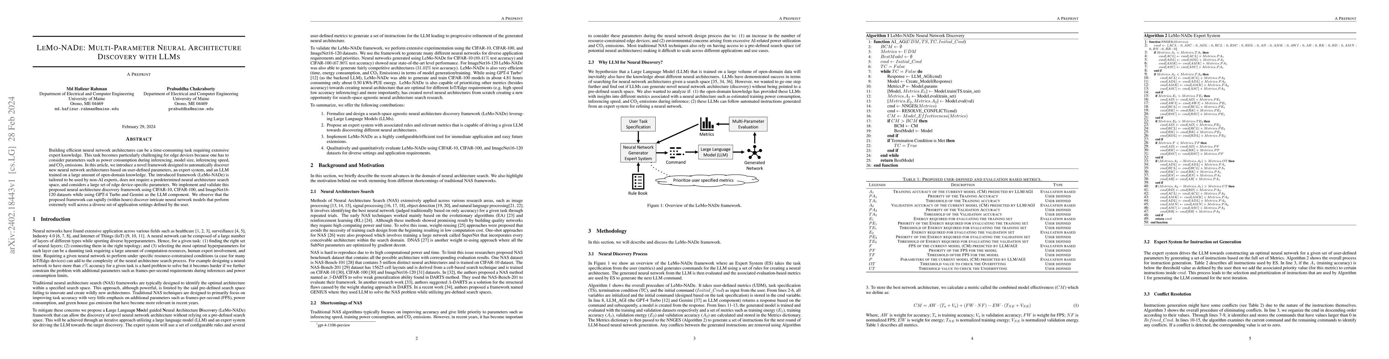 Thumbnail for LeMo-NADe: Multi-Parameter Neural Architecture Discovery with LLMs