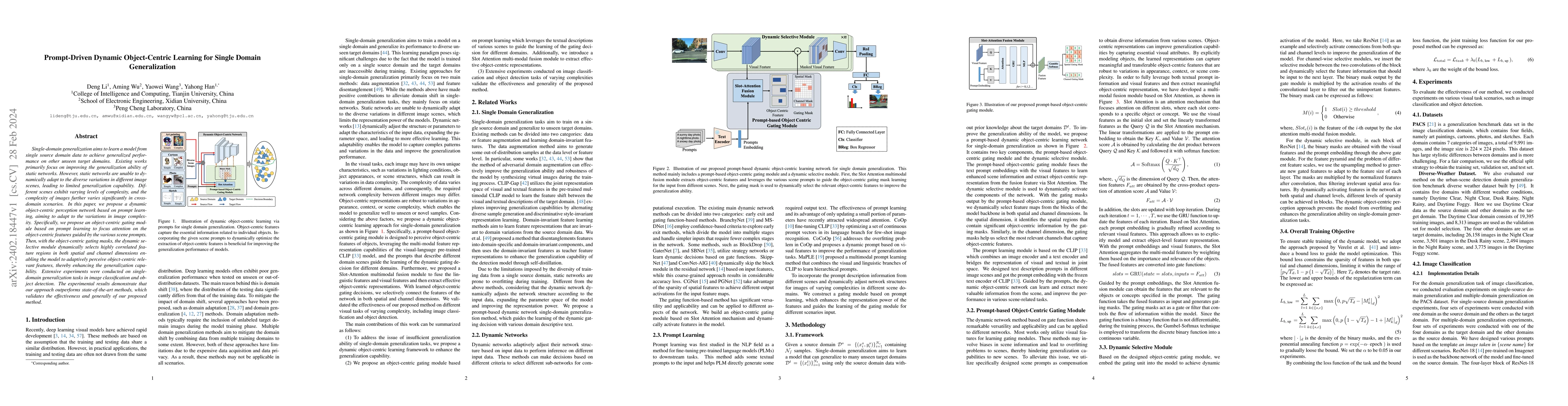 Thumbnail for Prompt-Driven Dynamic Object-Centric Learning for Single Domain
  Generalization
