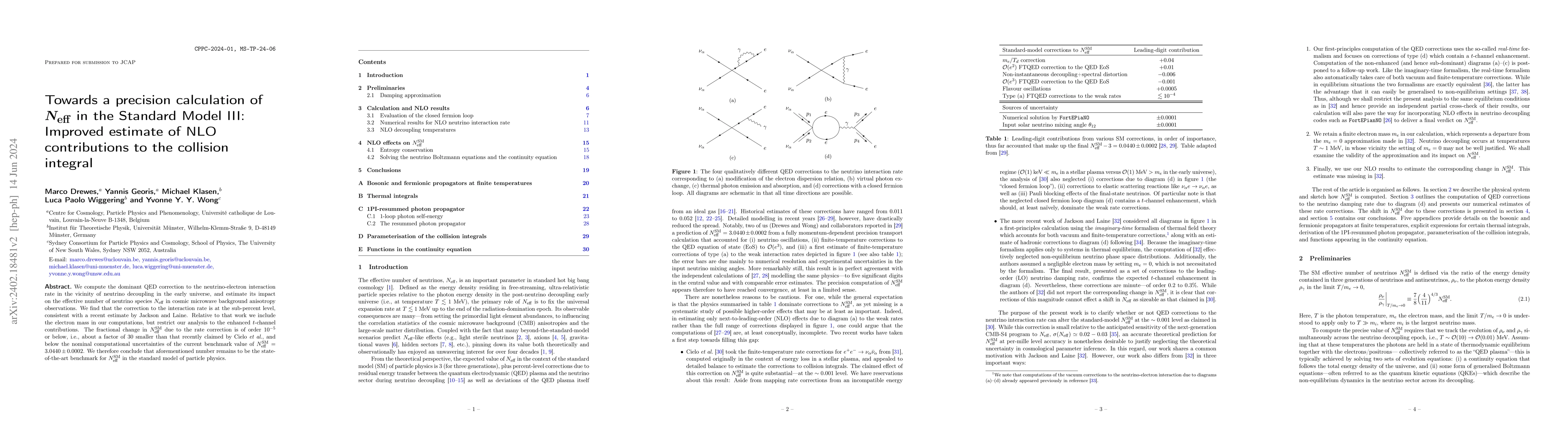 Thumbnail for Towards a precision calculation of $N_{\rm eff}$ in the Standard Model
  III: Improved estimate of NLO contributions to the collision integral