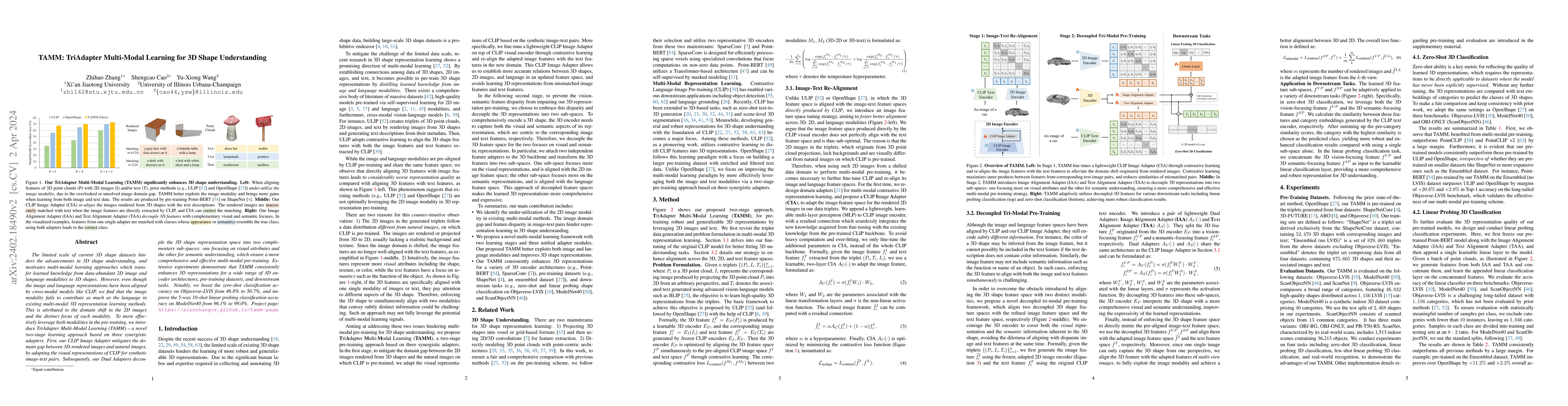 Thumbnail for TAMM: TriAdapter Multi-Modal Learning for 3D Shape Understanding