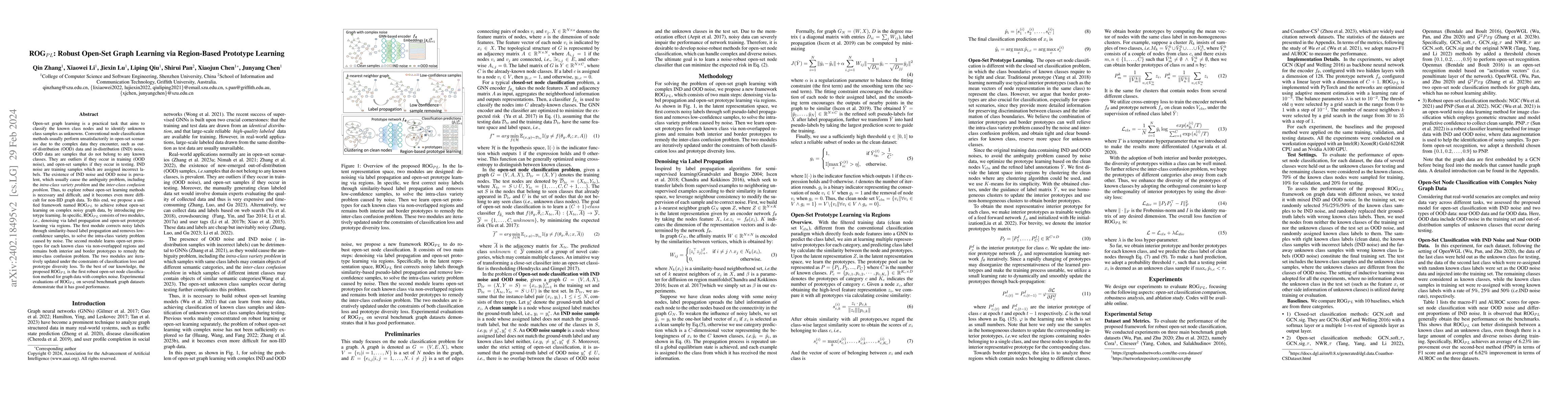 Thumbnail for ROG$_{PL}$: Robust Open-Set Graph Learning via Region-Based Prototype
  Learning