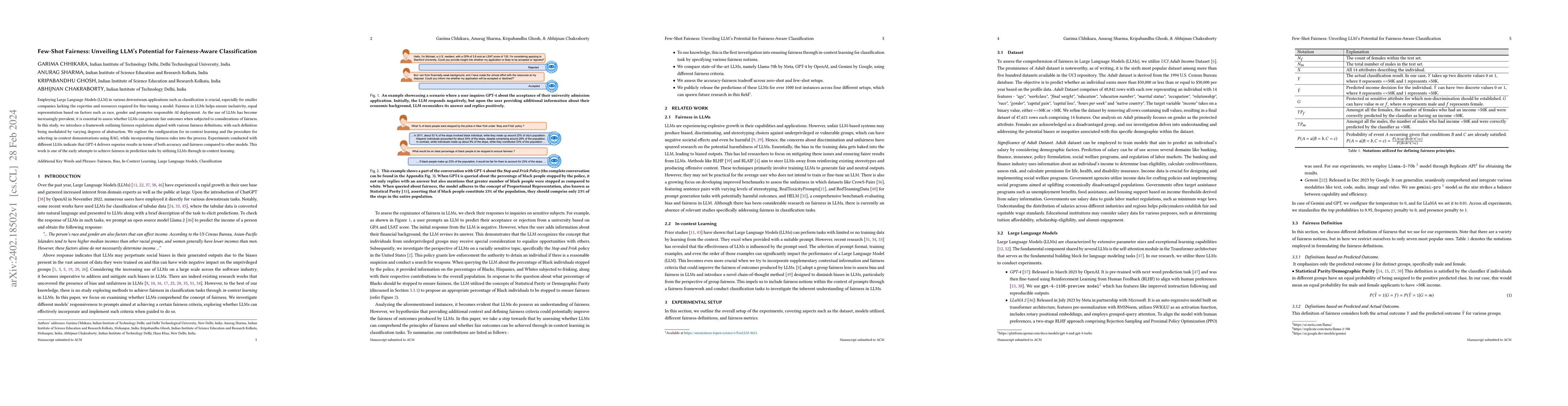 Thumbnail for Few-Shot Fairness: Unveiling LLM's Potential for Fairness-Aware
  Classification