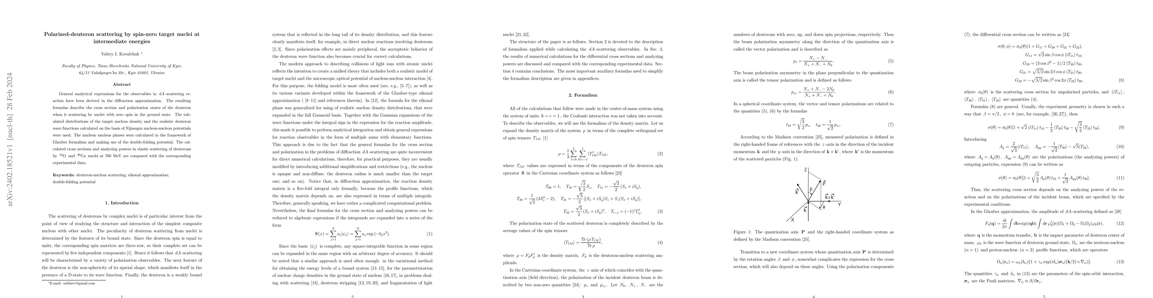 Thumbnail for Polarized-deuteron scattering by spin-zero target nuclei at intermediate
  energies