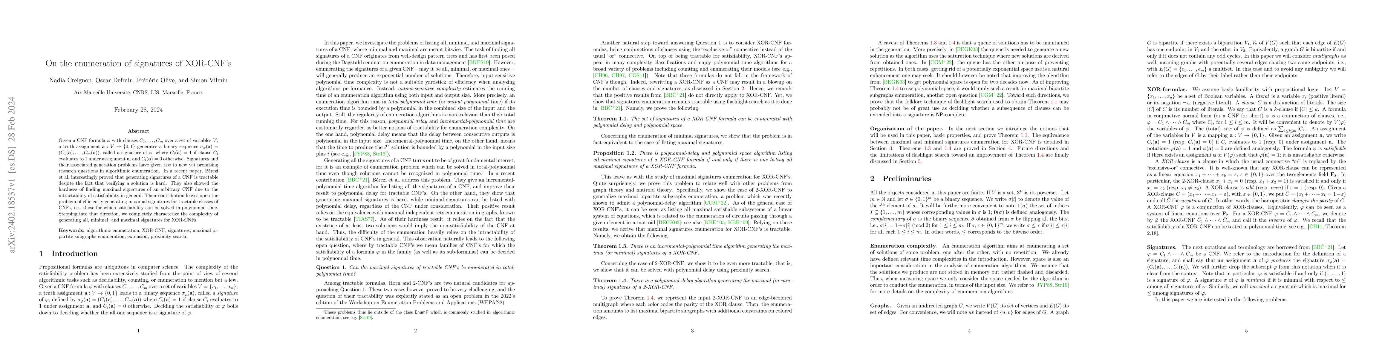 Thumbnail for On the enumeration of signatures of XOR-CNF's
