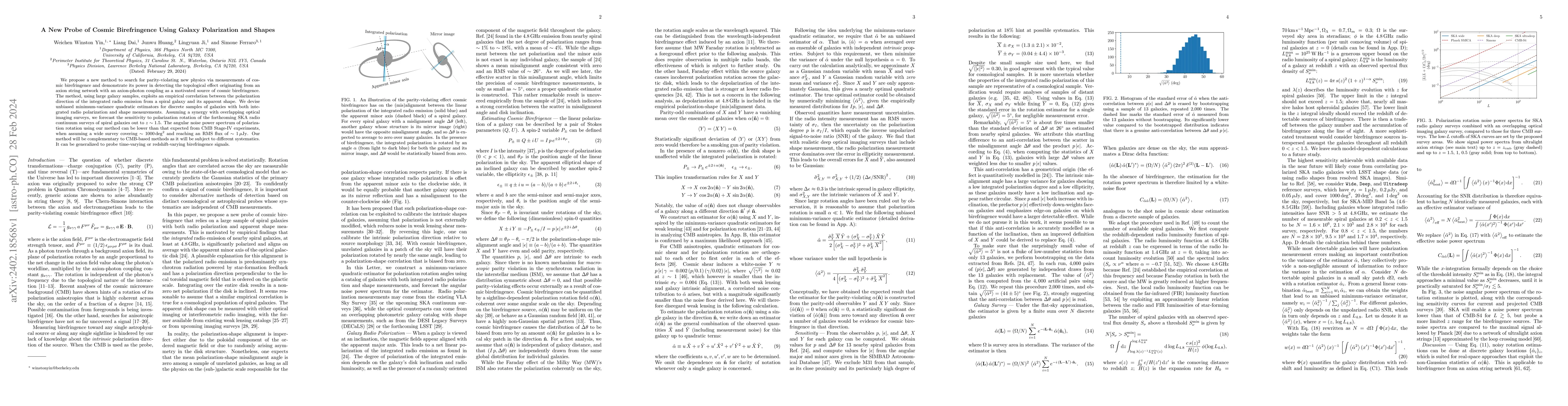 Thumbnail for A New Probe of Cosmic Birefringence Using Galaxy Polarization and Shapes