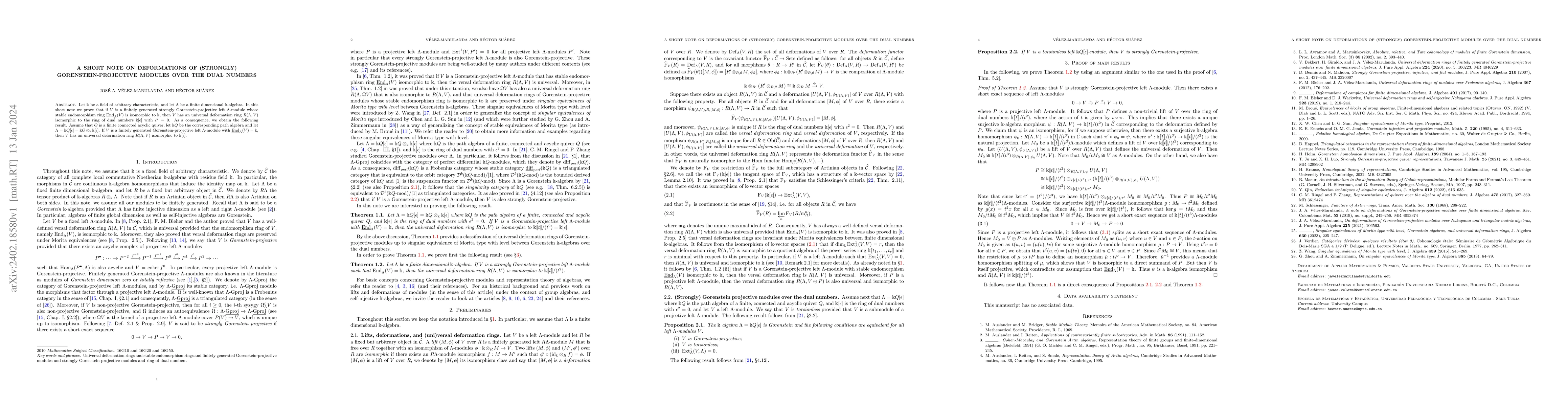 Thumbnail for A short note on deformations of (strongly) Gorenstein-projective modules
  over the dual numbers