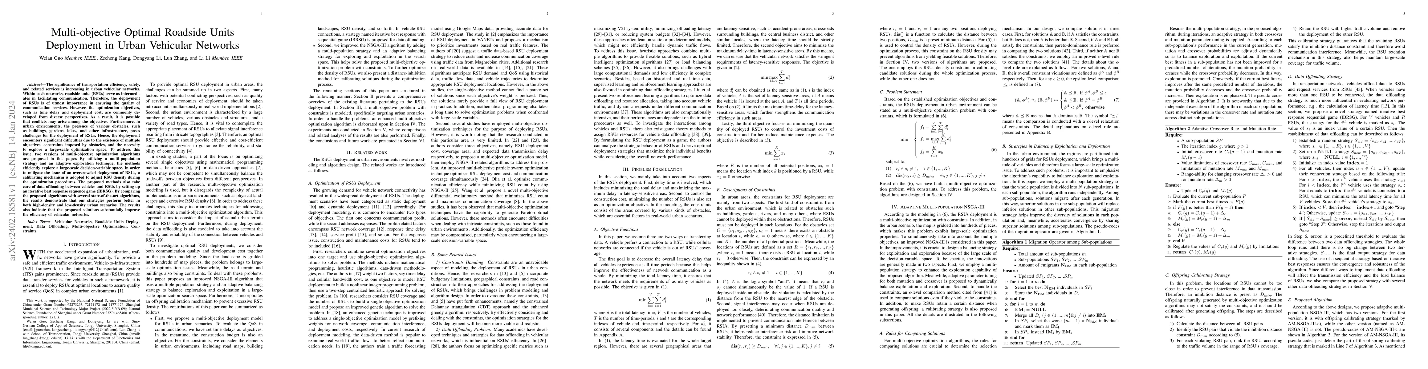 Thumbnail for Multi-objective Optimal Roadside Units Deployment in Urban Vehicular
  Networks
